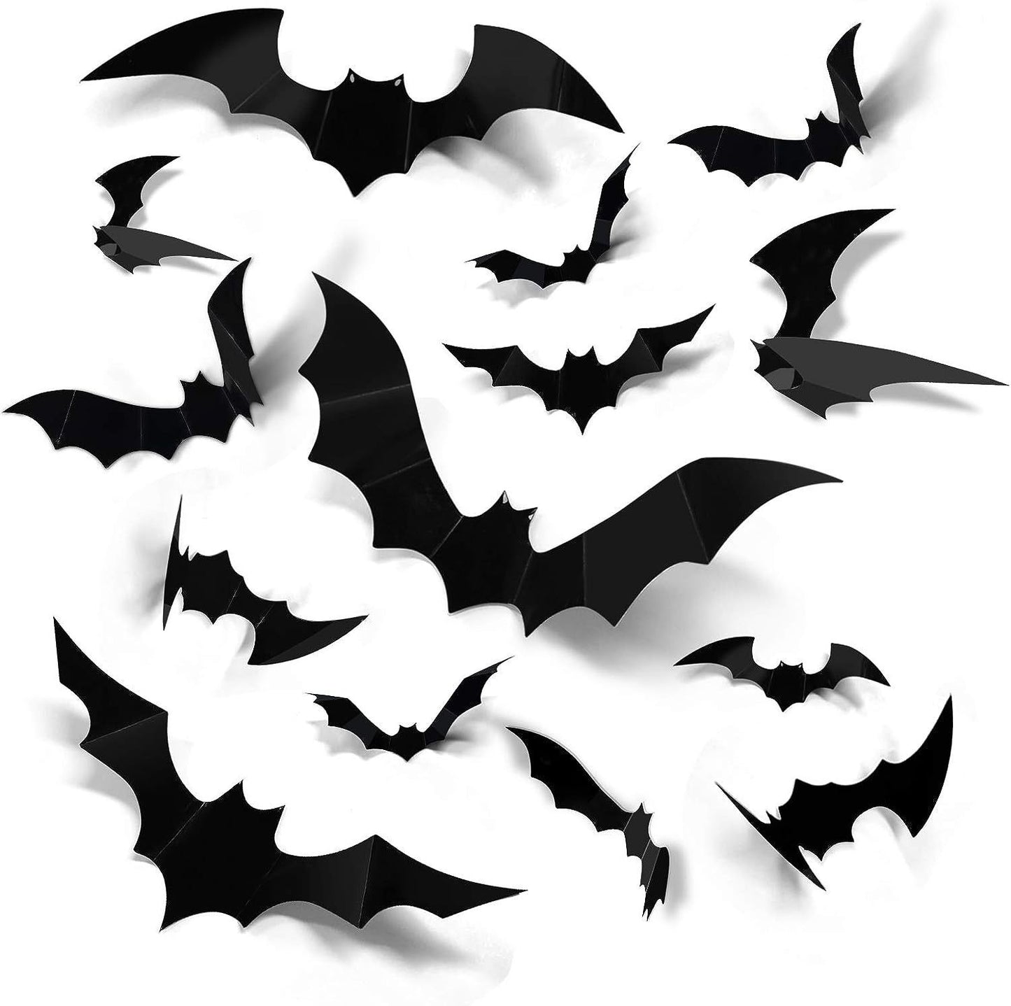 Halloween Decorations Black Bat stick 3D  Bat and Spider party decoration scene cloth Wall sticker