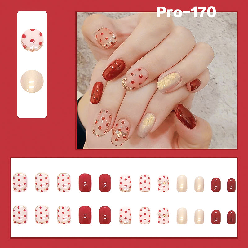 [Buy 6 Get 2]Promakepro Short-Length 160-240 Press on Nails Manicure 24PCS/Sets Unique Design Reusable