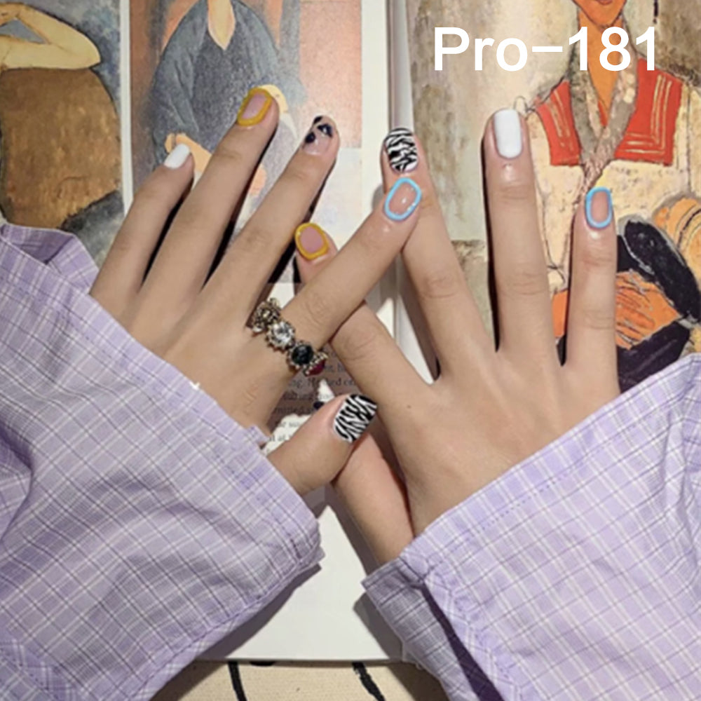 [Buy 6 Get 2]Promakepro Short-Length 160-240 Press on Nails Manicure 24PCS/Sets Unique Design Reusable