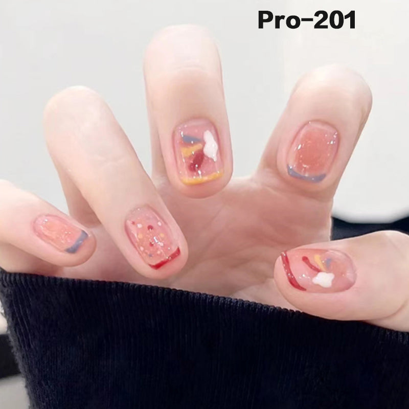 [Buy 6 Get 2]Promakepro Short-Length 160-240 Press on Nails Manicure 24PCS/Sets Unique Design Reusable