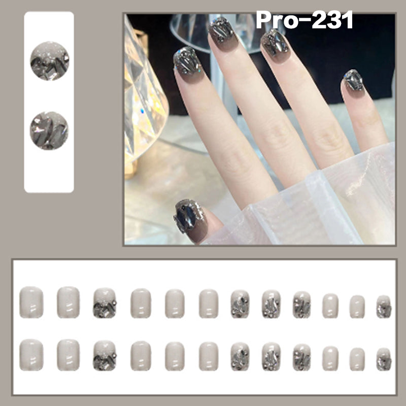 [Buy 6 Get 2]Promakepro Short-Length 160-240 Press on Nails Manicure 24PCS/Sets Unique Design Reusable