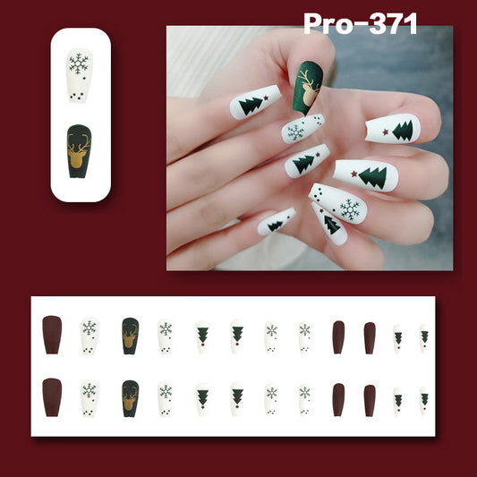 [Buy 6 Get 2]Promakepro Holiday special 371-400 Christmas Pattern Press on Nail Set