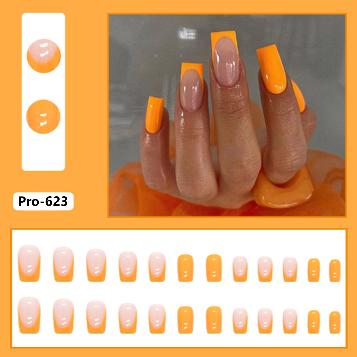 [Buy 6 Get 2]Promakepro Mid-Length 601-624 Press On Nails 24PCS/Sets Unique Design High Quality Reusable