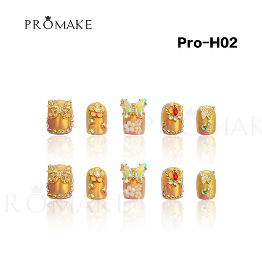 Promake Luxury - Short Length H01-H27 - Handmade Press On Nails Reusable 10PCS