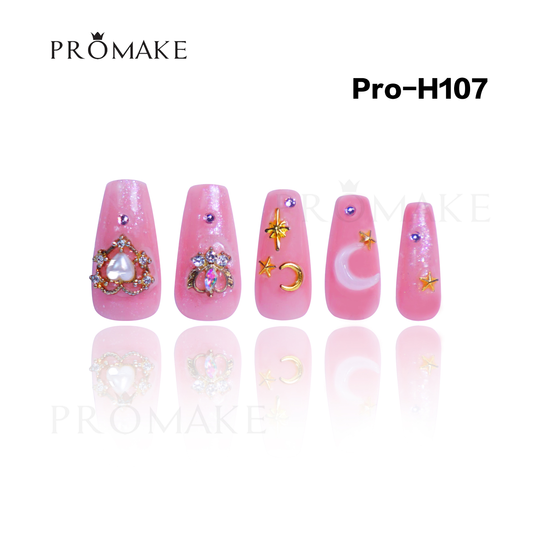 Promake Luxury - Mid-Length H101-H120 - Handmade Press On Nails 10PCS Reuseable Nails wtih Nail tools