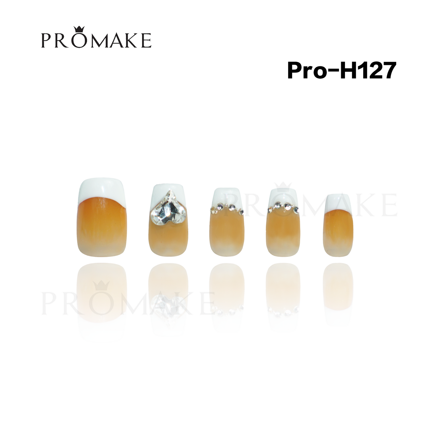 Promake Luxury - Mid-Length H121-H140 - Handmade Press On Nails 10PCS Reuseable Nails wtih Nail tools