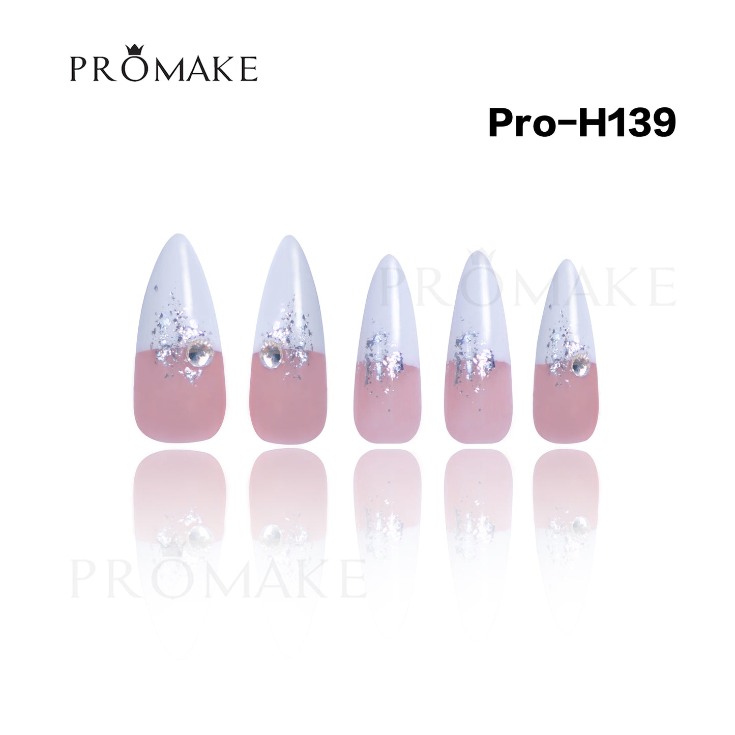 Promake Luxury - Mid-Length H121-H140 - Handmade Press On Nails 10PCS Reuseable Nails wtih Nail tools