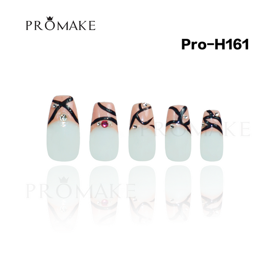 Promake Luxury - Mid-Length H161-H180 - Handmade Press On Nails 10PCS Reuseable Nails wtih Nail tools