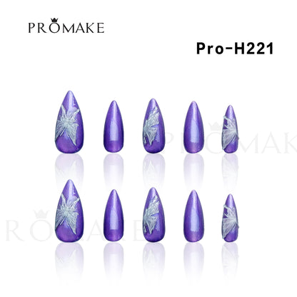 [New Arrival] Promake Luxury - Mid-Length H221-H240 - Handmade Press On Nails 10PCS Reuseable Nails wtih Nail tools