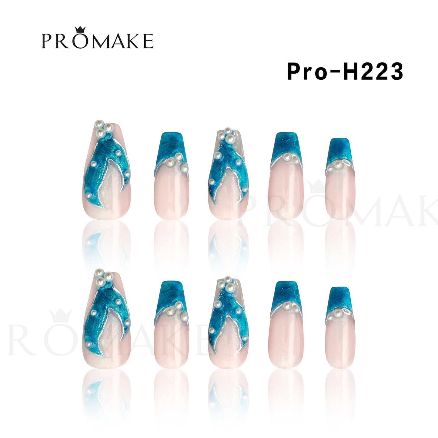 [New Arrival] Promake Luxury - Mid-Length H221-H240 - Handmade Press On Nails 10PCS Reuseable Nails wtih Nail tools