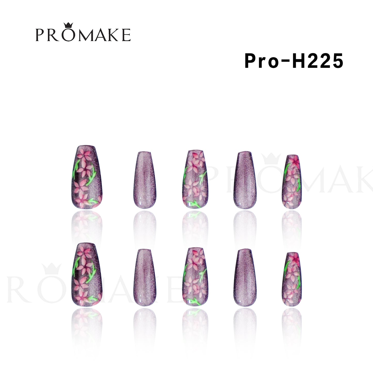 [New Arrival] Promake Luxury - Mid-Length H221-H240 - Handmade Press On Nails 10PCS Reuseable Nails wtih Nail tools