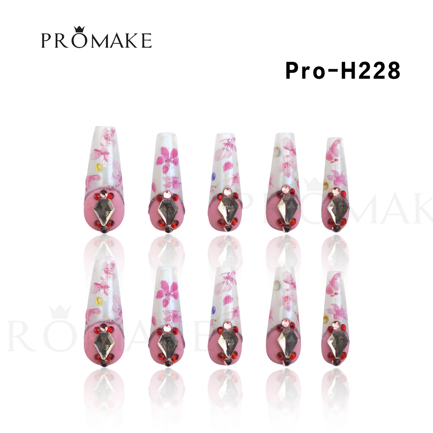 [New Arrival] Promake Luxury - Mid-Length H221-H240 - Handmade Press On Nails 10PCS Reuseable Nails wtih Nail tools