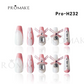 Promake Luxury French Tips Press on Nails Medium Length 25-28mm two part