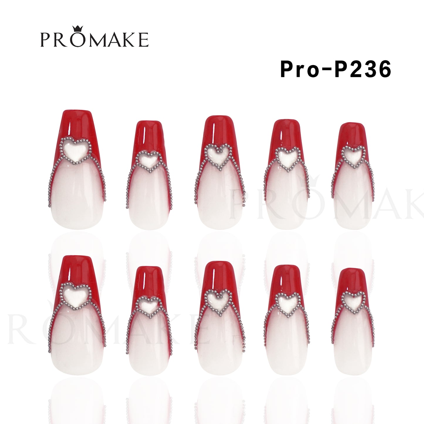 [New Arrival] Promake Luxury - Mid-Length H221-H240 - Handmade Press On Nails 10PCS Reuseable Nails wtih Nail tools