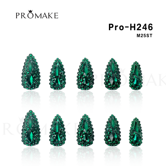 Promake Luxury - Mid-Length H246-H272 - Handmade Press On Nails 10PCS Reuseable Nails wtih Nail tools