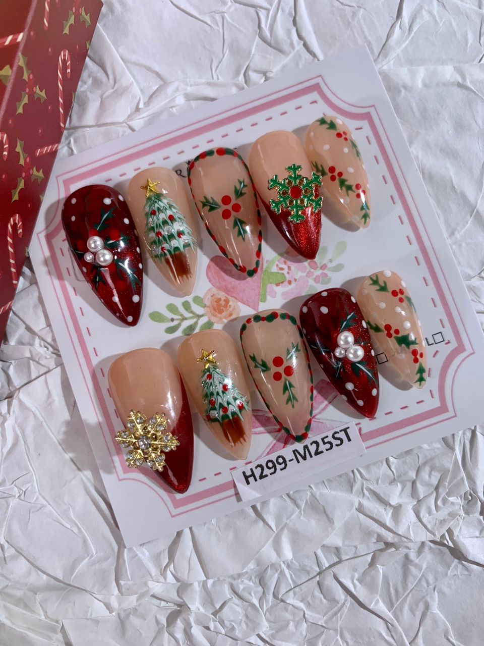 [NEW ARRIVAL] Promake Christmas design!- Part 2-Custom Handmade Press On Nails 10PCS Reuseable Nails wtih Nail tools