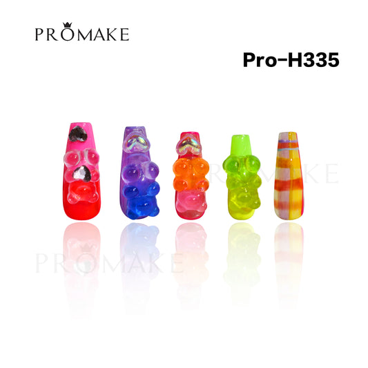 [New Arrival] Promake Luxury - Long length - H335-H350 - Custom Handmade Press On Nails 10PCS Reuseable Nails wtih Nail tools