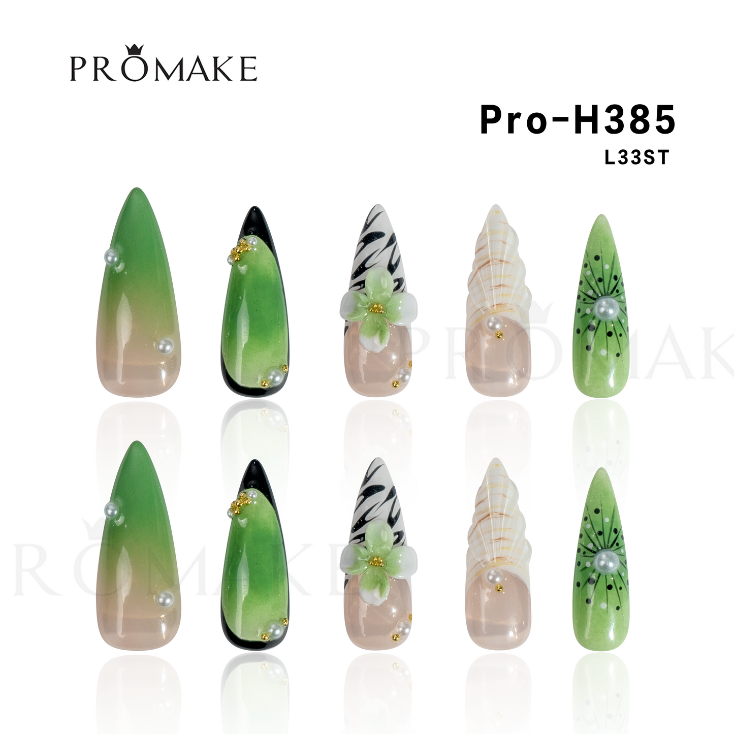 [New Arrival] Promake Luxury Carving Design-  H113 -H388 Handmade Press On Nails 10PCS Reuseable Nails wtih Nail tools