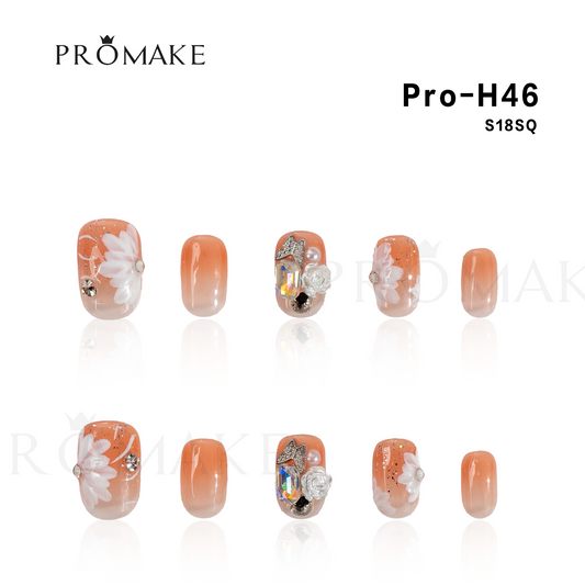 Promake Luxury - Short Length H20-H55 - Handmade Press On Nails Reusable 10PCS