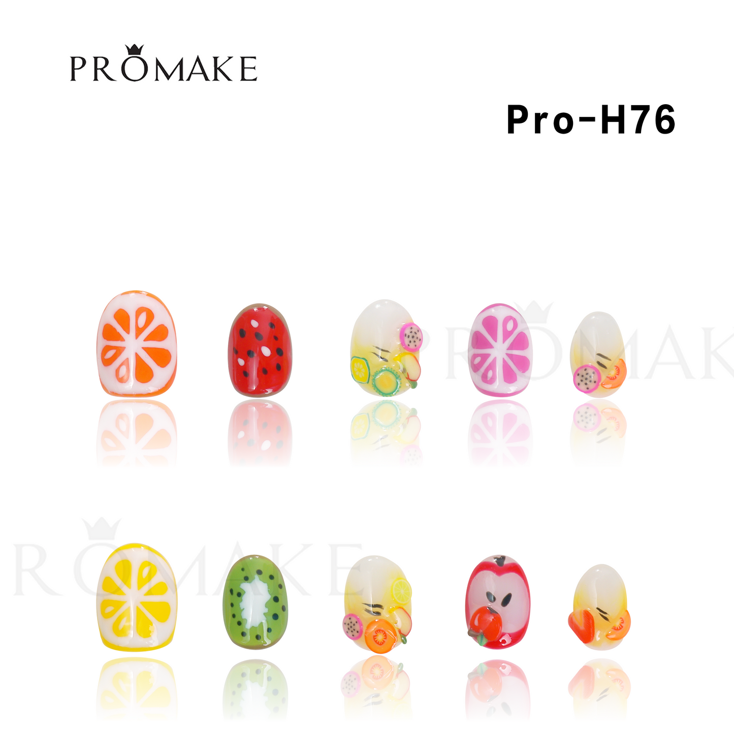Promake Luxury - Short Length H61-H70 - Handmade Press On Nails Reusable 10PCS