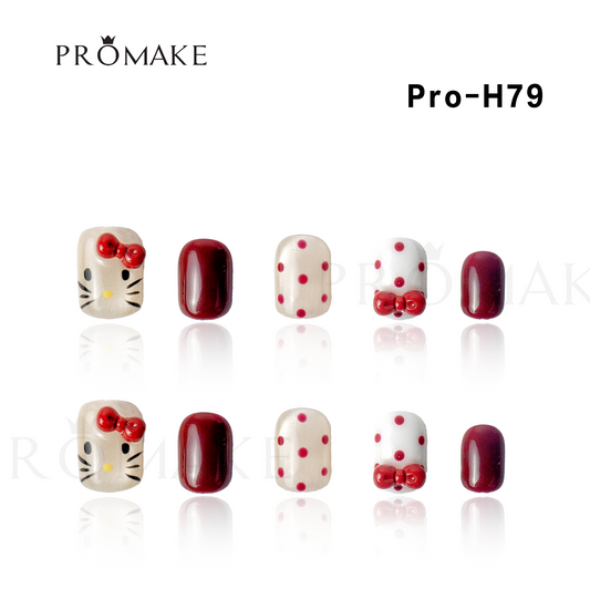 Promake Luxury - Short Length H61-H80 - Handmade Press On Nails Reusable 10PCS