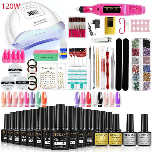 Popular Nail Beauty Tool Sets Full Set Uv Polish Beginner Professional Home Nail Tip Novice Led Nail Lamp