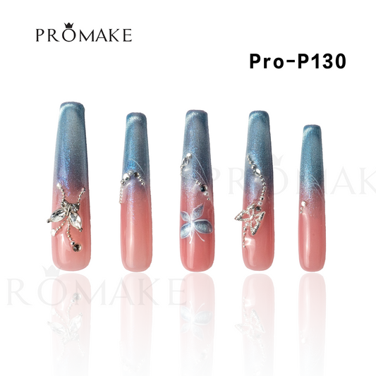 [NEW ARRIVAL] Promake Luxury - Super Long 54MM - P74Square-P134- Custom Handmade Press On Nails 10PCS Reuseable Nails wtih Nail tools