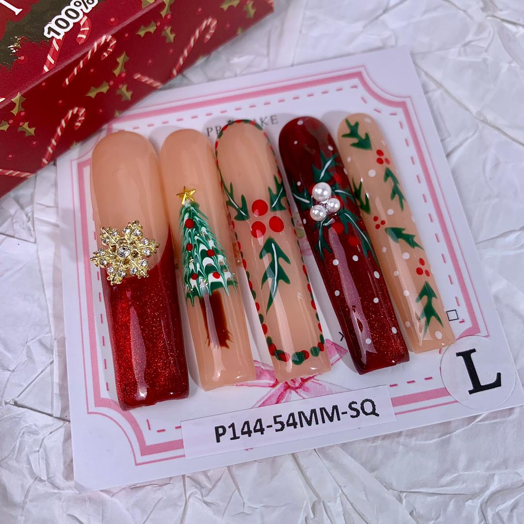 [NEW ARRIVAL] Promake Christmas design!- Part 2-Custom Handmade Press On Nails 10PCS Reuseable Nails wtih Nail tools