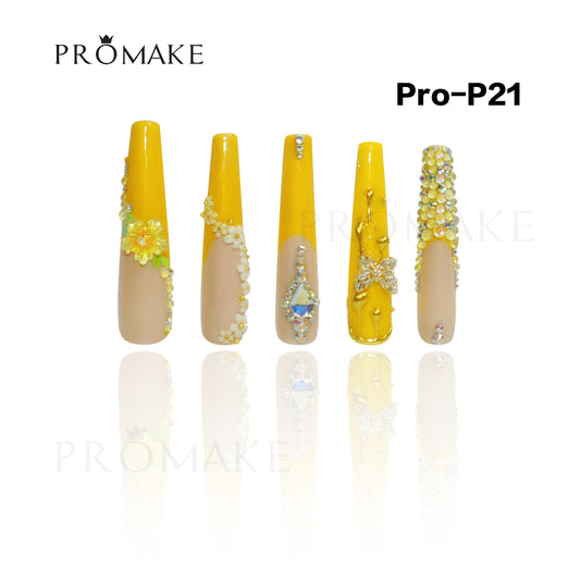 Promake Luxury - Super Long 54MM - P19-P38 - Custom Handmade Press On Nails 10PCS Reuseable Nails wtih Nail tools