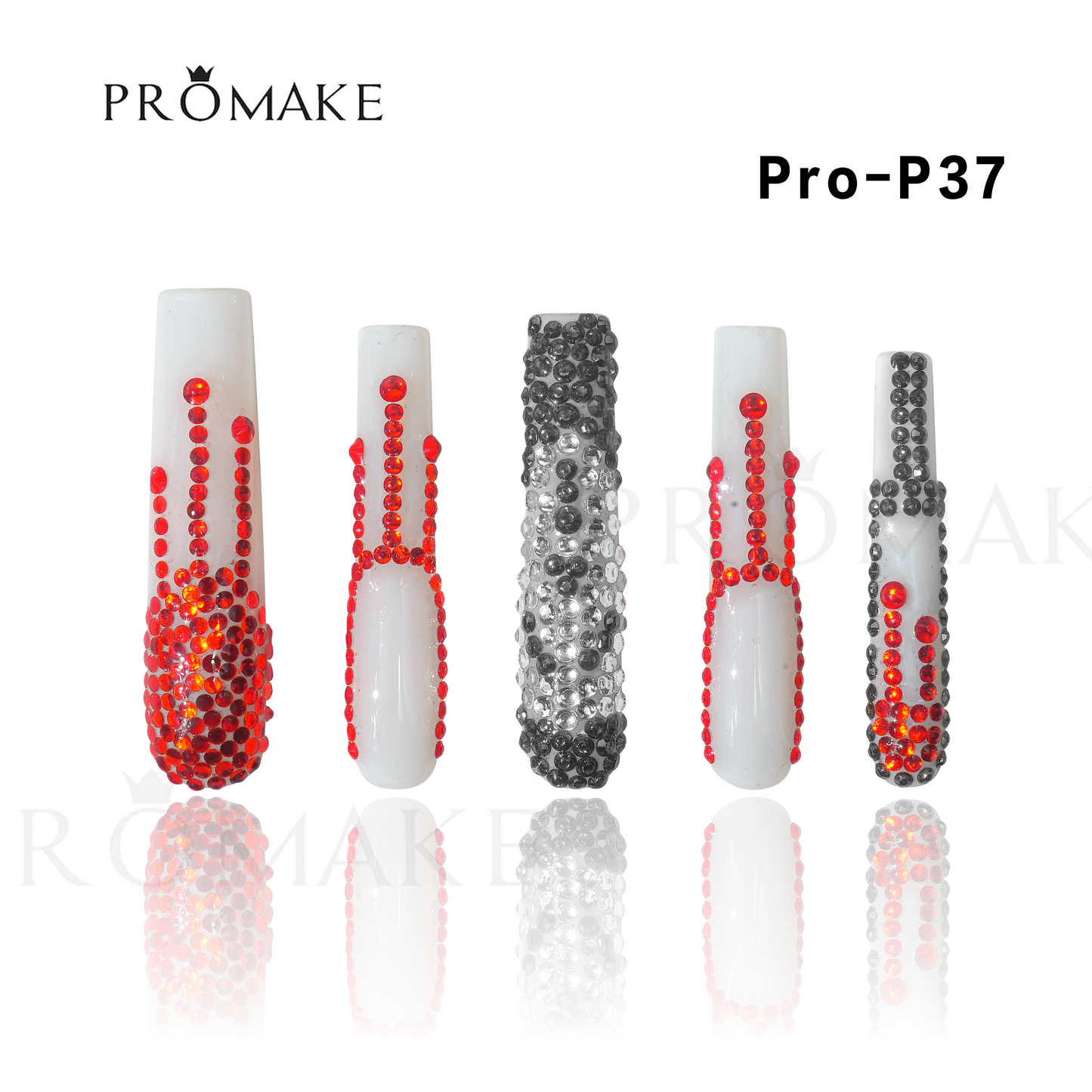 Promake Luxury - Super Long 54MM - P19-P38 - Custom Handmade Press On Nails 10PCS Reuseable Nails wtih Nail tools