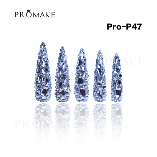 Promake Luxury - Super Long 54MM - P39-P54 - Custom Handmade Press On Nails 10PCS Reuseable Nails wtih Nail tools