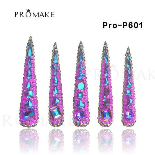 [NEW ARRIVAL] Promake Luxury - Very Super Long 79MM - P601-P608 - Custom Handmade Press On Nails 10PCS Reuseable Nails wtih Nail tools