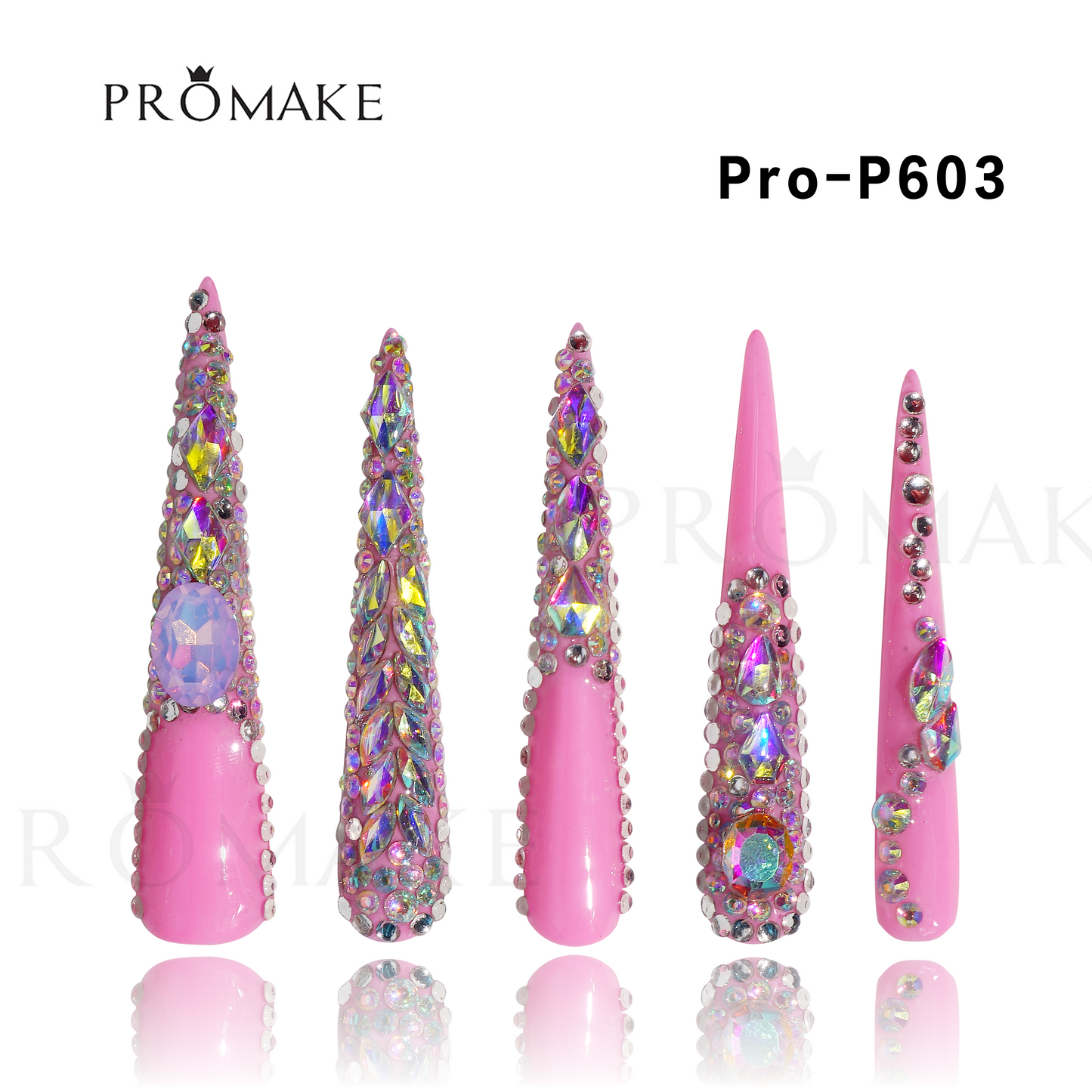 [NEW ARRIVAL] Promake Luxury - Very Super Long 79MM - P601-P608 - Custom Handmade Press On Nails 10PCS Reuseable Nails wtih Nail tools