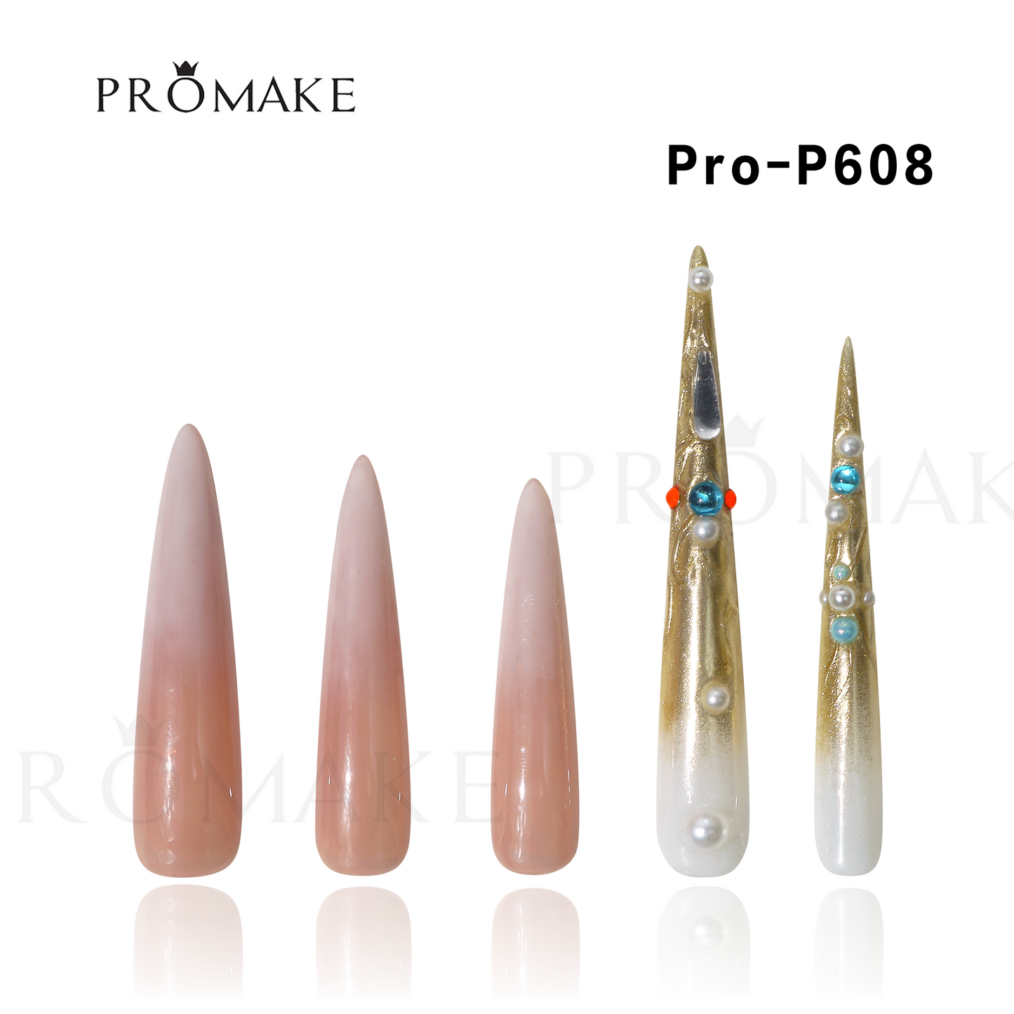 [NEW ARRIVAL] Promake Luxury - Very Super Long 79MM - P601-P608 - Custom Handmade Press On Nails 10PCS Reuseable Nails wtih Nail tools