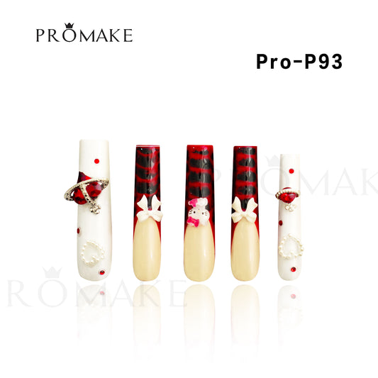 [NEW ARRIVAL] Promake Luxury - Super Long 54MM - P93-P108 - Custom Handmade Press On Nails 10PCS Reuseable Nails wtih Nail tools