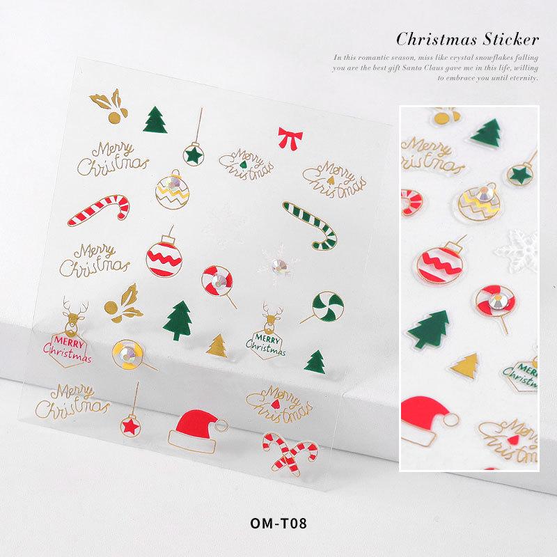 Promake® DIY03 | Christmas Nail Art with 3D Diamond Stickers | Santa Claus Cartoon Patch | Snowflake Stickers | Nail Stickers | Waterproof Decals