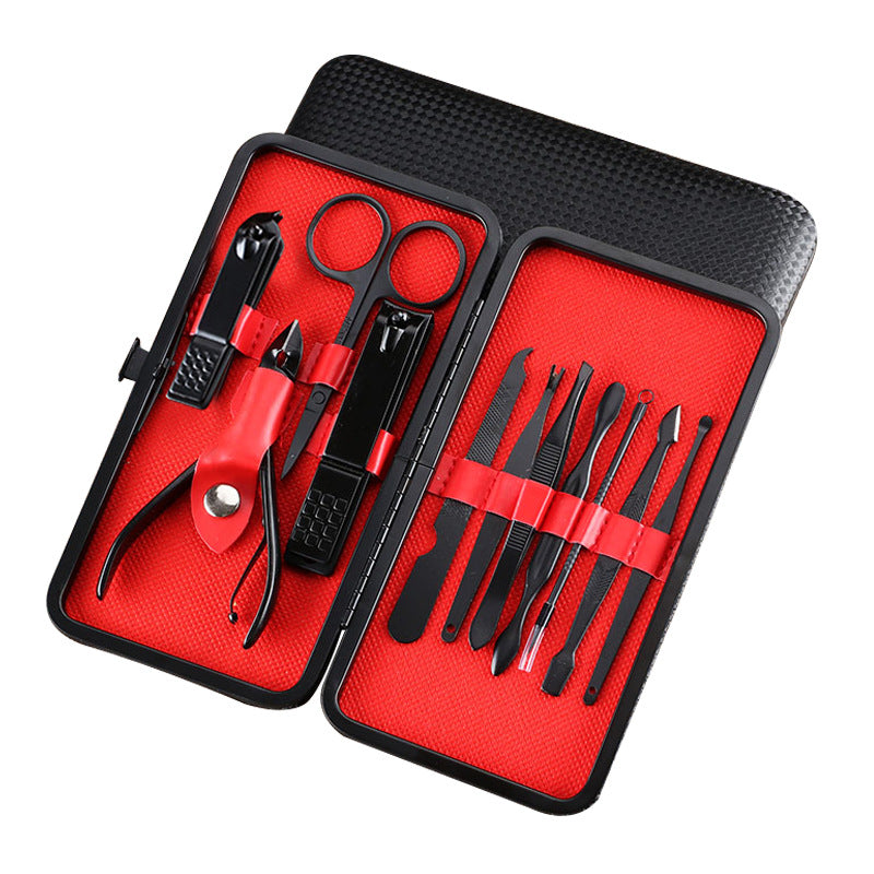 Promake® Stainless Steel Black Nail Scissor Set Nail Clippers 18-Piece Set Custom Nail Clippers Manicure Manicure Implement Manicure Set