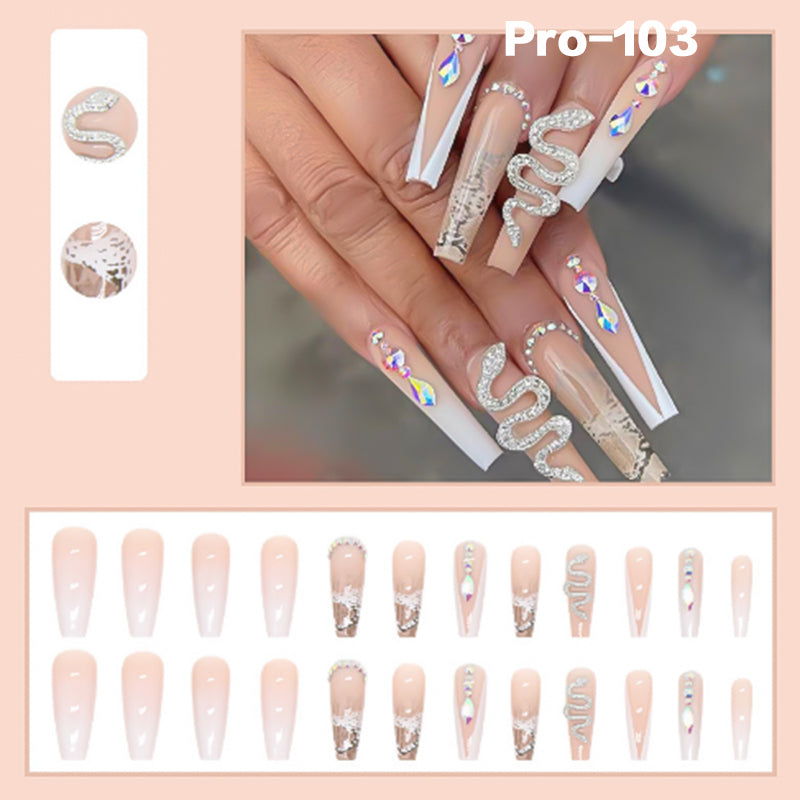 [Buy 6 Get 2]Promakepro Long-length 101-159Press On Nails 24PCS/Sets Unique Design High Quality Reusable