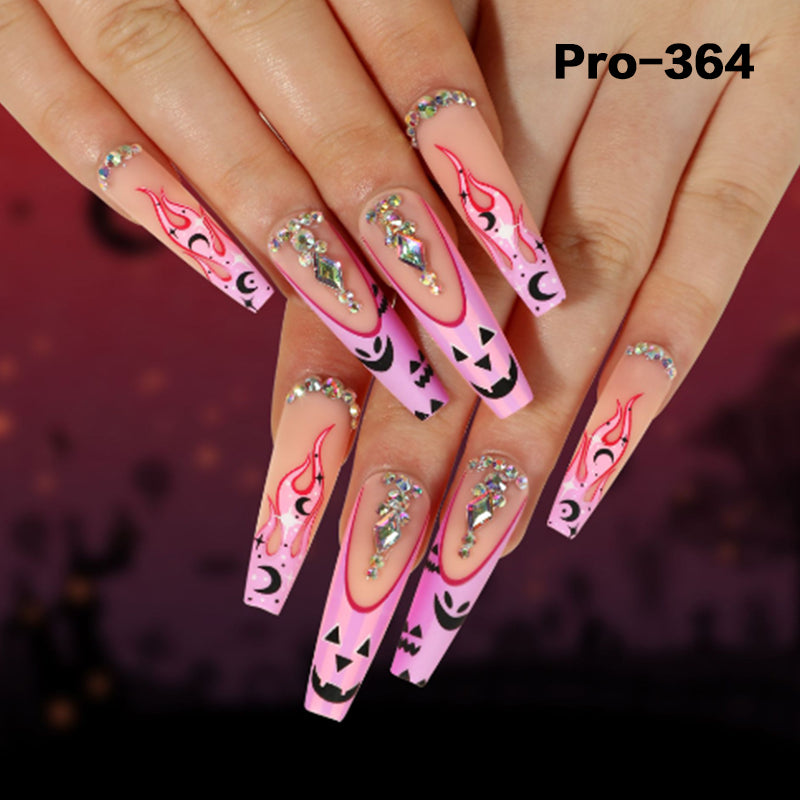 [Buy 6 Get 2]Promakepro 335~368 Press on Nails with Halloween Design 24PCS/Sets Reusable