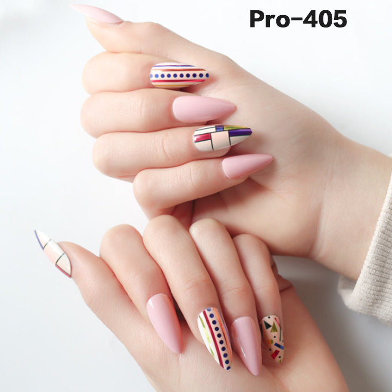 [Buy 6 Get 2]Promakepro Mid-Length 401-500 Press On Nails 24PCS/Sets Unique Design High Quality Reusable