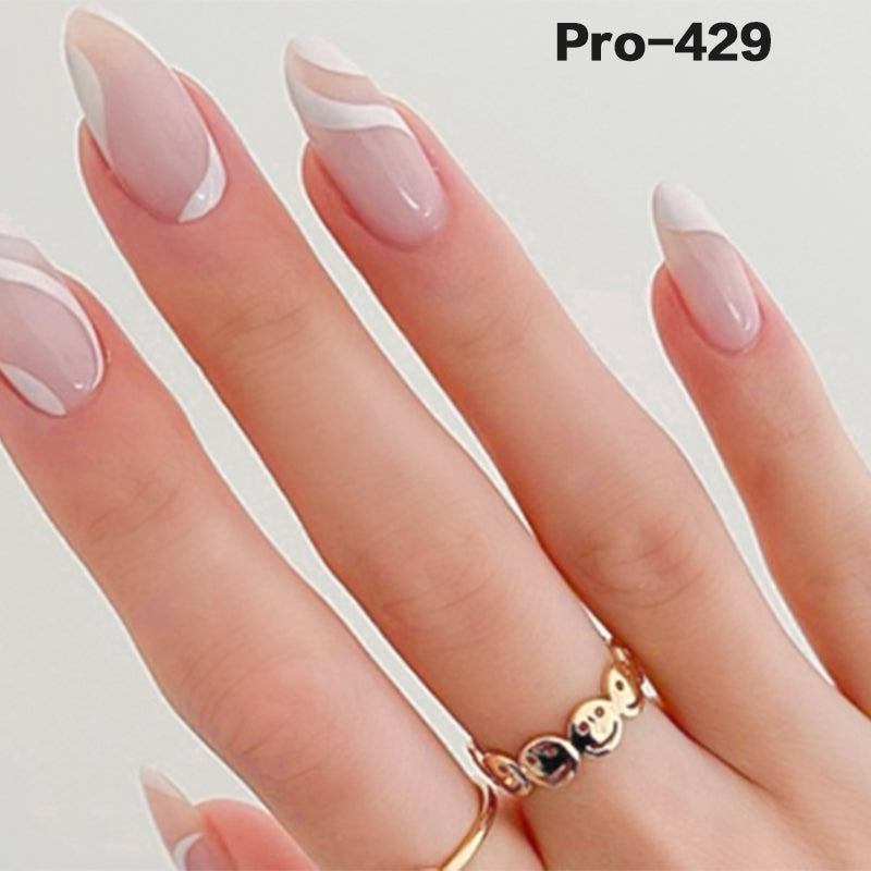 [Buy 6 Get 2]Promakepro Mid-Length 401-500 Press On Nails 24PCS/Sets Unique Design High Quality Reusable