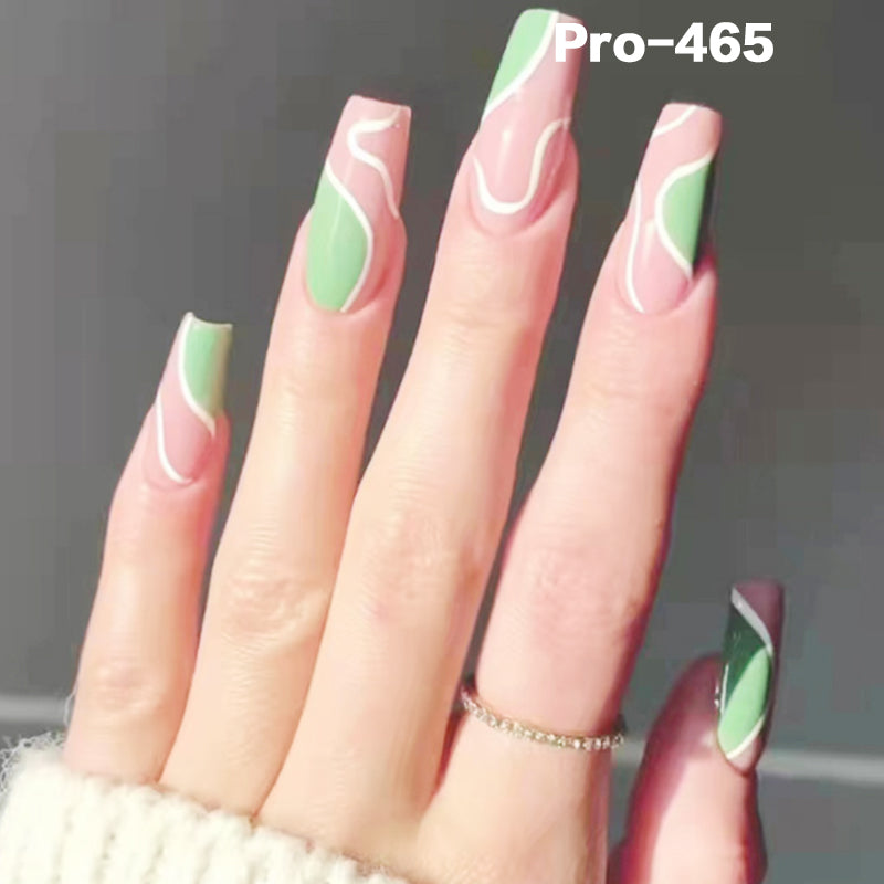 [Buy 6 Get 2]Promakepro Mid-Length 401-500 Press On Nails 24PCS/Sets Unique Design High Quality Reusable