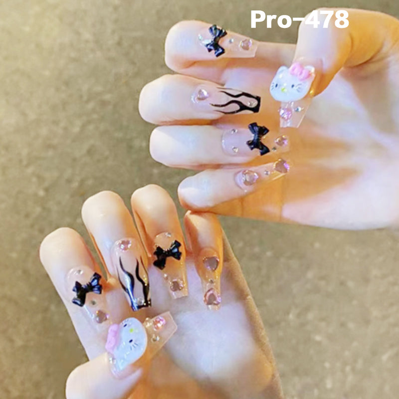 [Buy 6 Get 2]Promakepro Mid-Length 401-500 Press On Nails 24PCS/Sets Unique Design High Quality Reusable