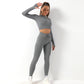 Promakepro European and American Seamless Yoga Clothes Long-Sleeved Sports Suit Women's Zipper Workout Clothes Yoga Jacket Lulu Yoga Pants Trousers
