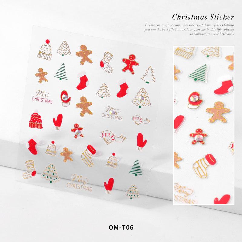Promake® DIY03 | Christmas Nail Art with 3D Diamond Stickers | Santa Claus Cartoon Patch | Snowflake Stickers | Nail Stickers | Waterproof Decals