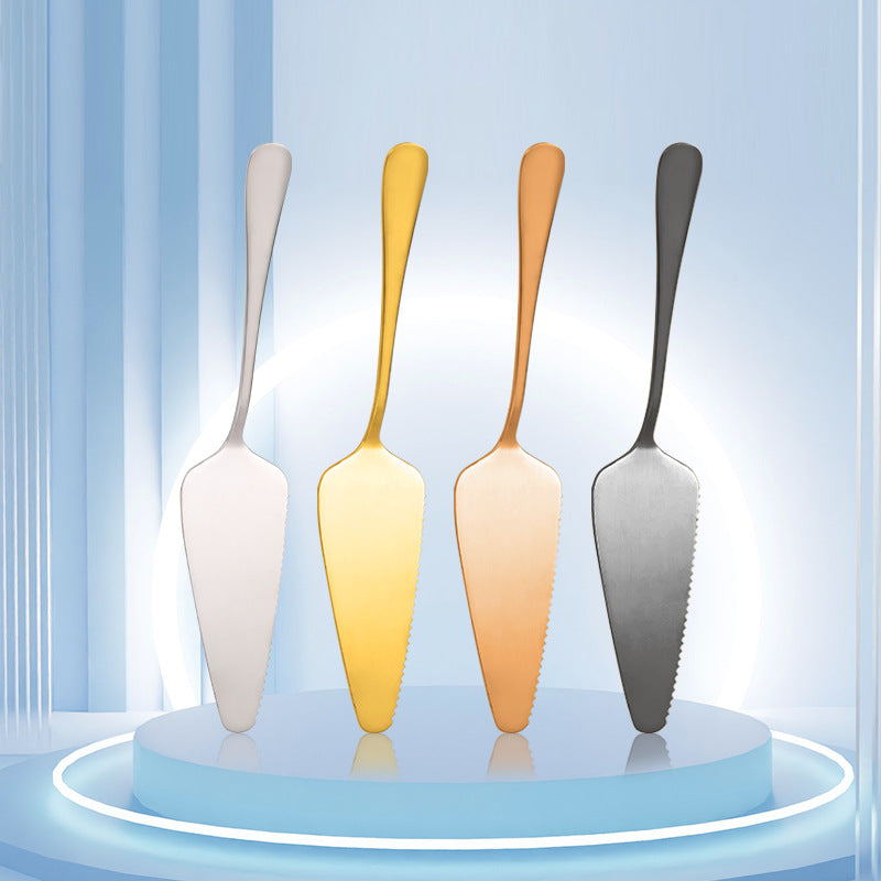 Promake® Source Direct Supply 1010 Stainless Steel Baking Cake Shovel with Serrated Pizza Shovel Knife Cheese Scraper Factory Wholesale