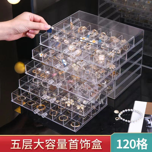 Promake® Earring Storage Box Compartment Large Capacity Multi-Layer Diamond Box Delicate Earrings Jewelry Box Anti-DDoS Pro