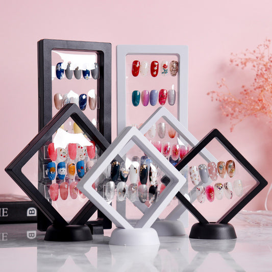 Promake® Pe Floating Frame Nail Model Display Photo Frame Color Card Display Stand Jewelry Display Frame Jewelry Display Photo Frame