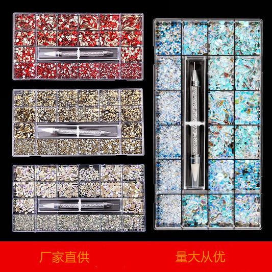 Promake® Exclusive for Cross-Border | Wholesale | 21 Grid Boxed DIY Nail Ornament Set